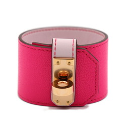 HERMES Kelly Twist GM Bracelet Size T2 Vaux Swift Rose Pop Pink Gold Hardware U Engraved