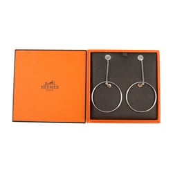 HERMES Hoop Earrings Exlibris Ag925×Au750 Silver Pink Gold