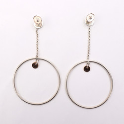 HERMES Hoop Earrings Exlibris Ag925×Au750 Silver Pink Gold