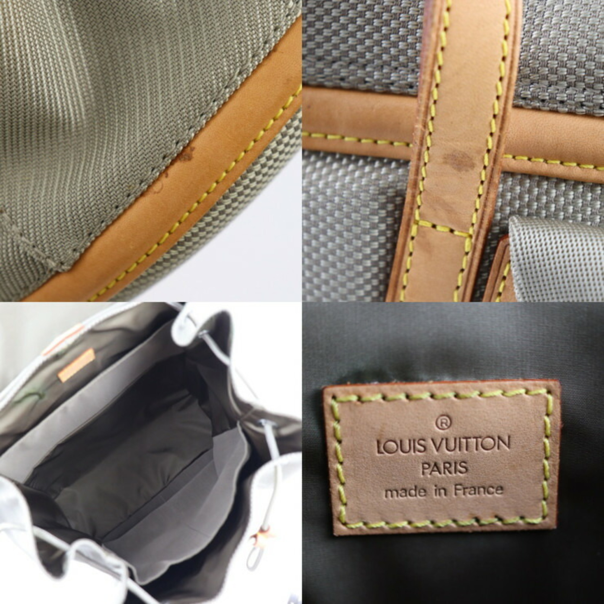 LOUIS VUITTON Louis Vuitton Pioneer Backpack/Daypack M93056 Damier Jean Canvas Leather Sable Silver Hardware Backpack