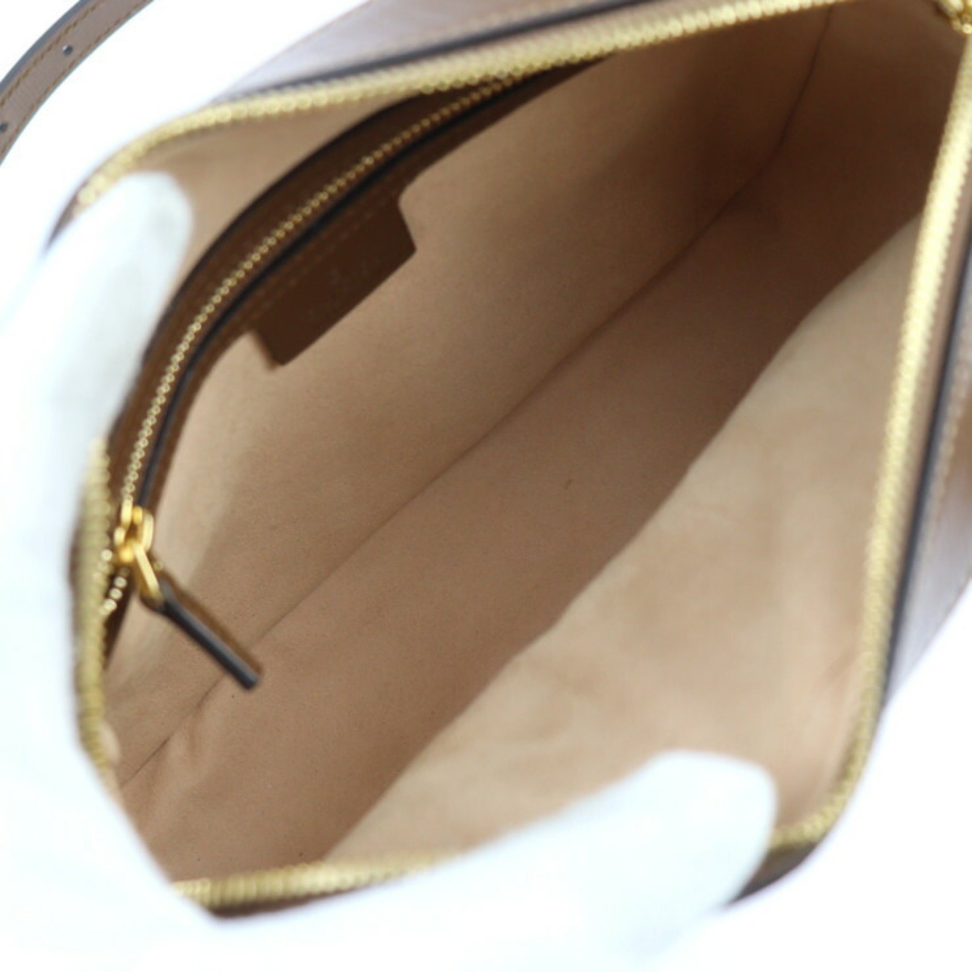 GUCCI Gucci 1955 Small Horsebit GG Supreme Shoulder Bag 645454 PVC Leather Brown Beige