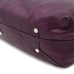 TIFFANY&Co. Tiffany Reversible Tote Bag Handbag Metallic Leather Suede Purple