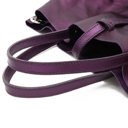 TIFFANY&Co. Tiffany Reversible Tote Bag Handbag Metallic Leather Suede Purple