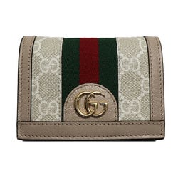 GUCCI Gucci Ophidia GG Card Case Wallet Bifold Beige 523155 UULAG 9682 Women's