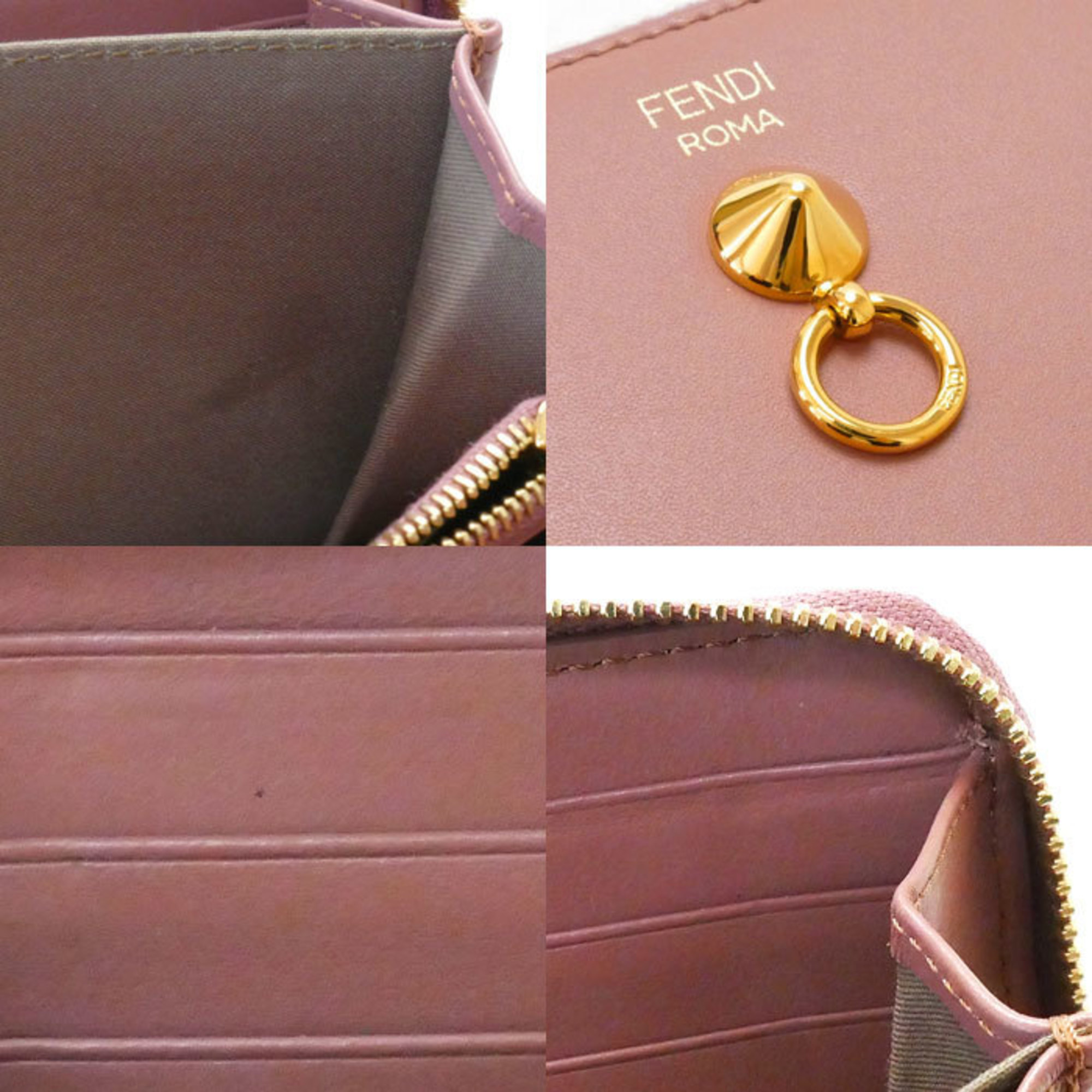 FENDI By the Way Long Wallet Round Zipper English Rose Pink 8M0299 SME F10DU Ladies