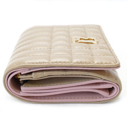 BURBERRY Lola Folding Wallet Trifold Beige Pink 80667861 Women's