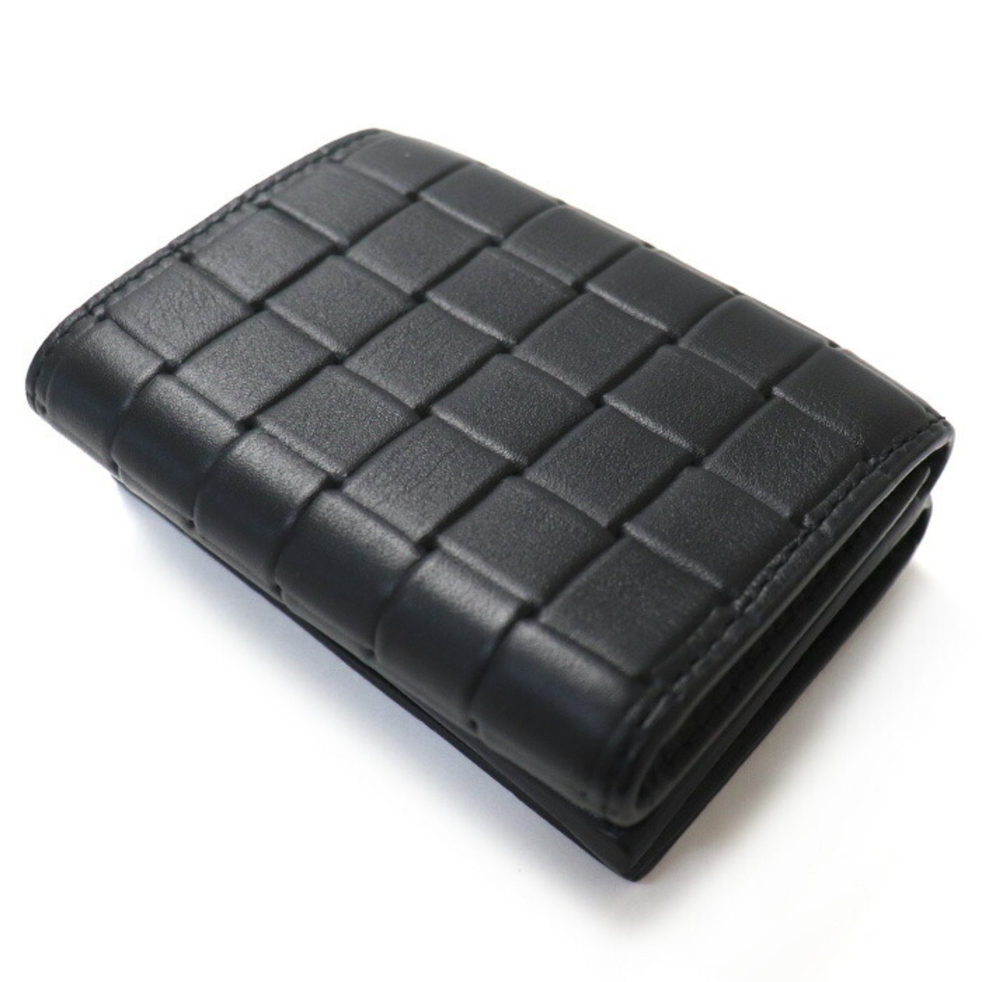 BOTTEGA VENETA Flap Wallet Trifold Intrecciato Black 592678
