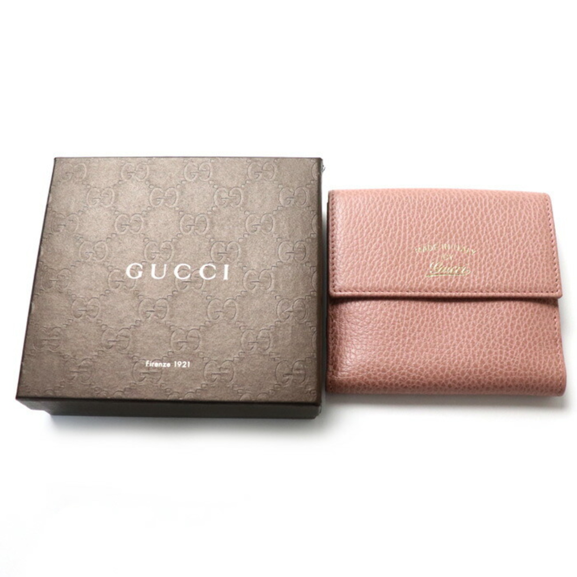 GUCCI Gucci W Hook Swing Bifold Wallet Pink 368233 Women's