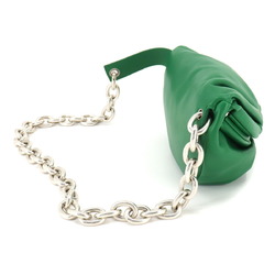 BOTTEGA VENETA The Chain Pouch Body Bag Leather Green 651445 Silver Hardware