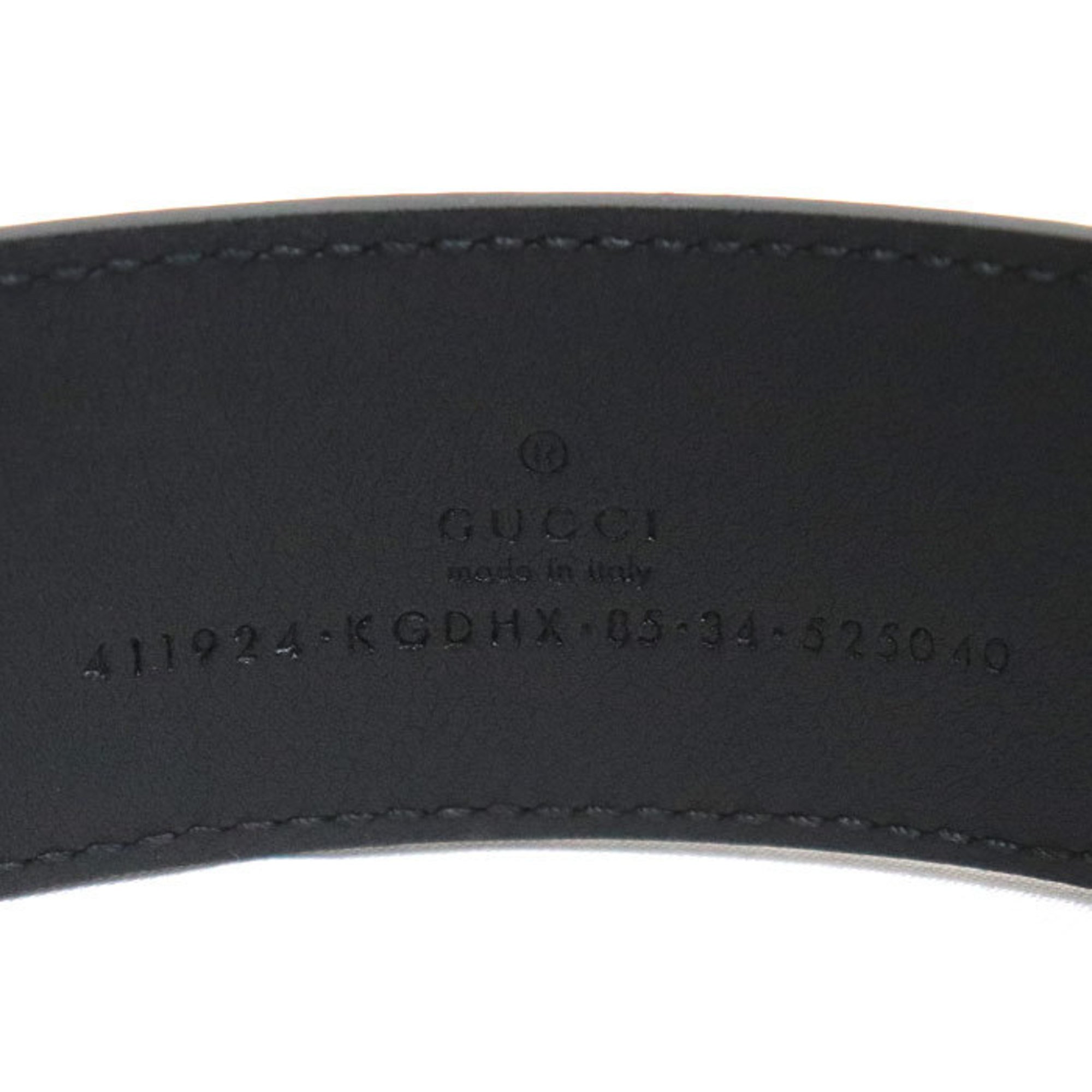 GUCCI Gucci Interlocking G Belt Guccisima Black Gray 411924 KGDHX 525040