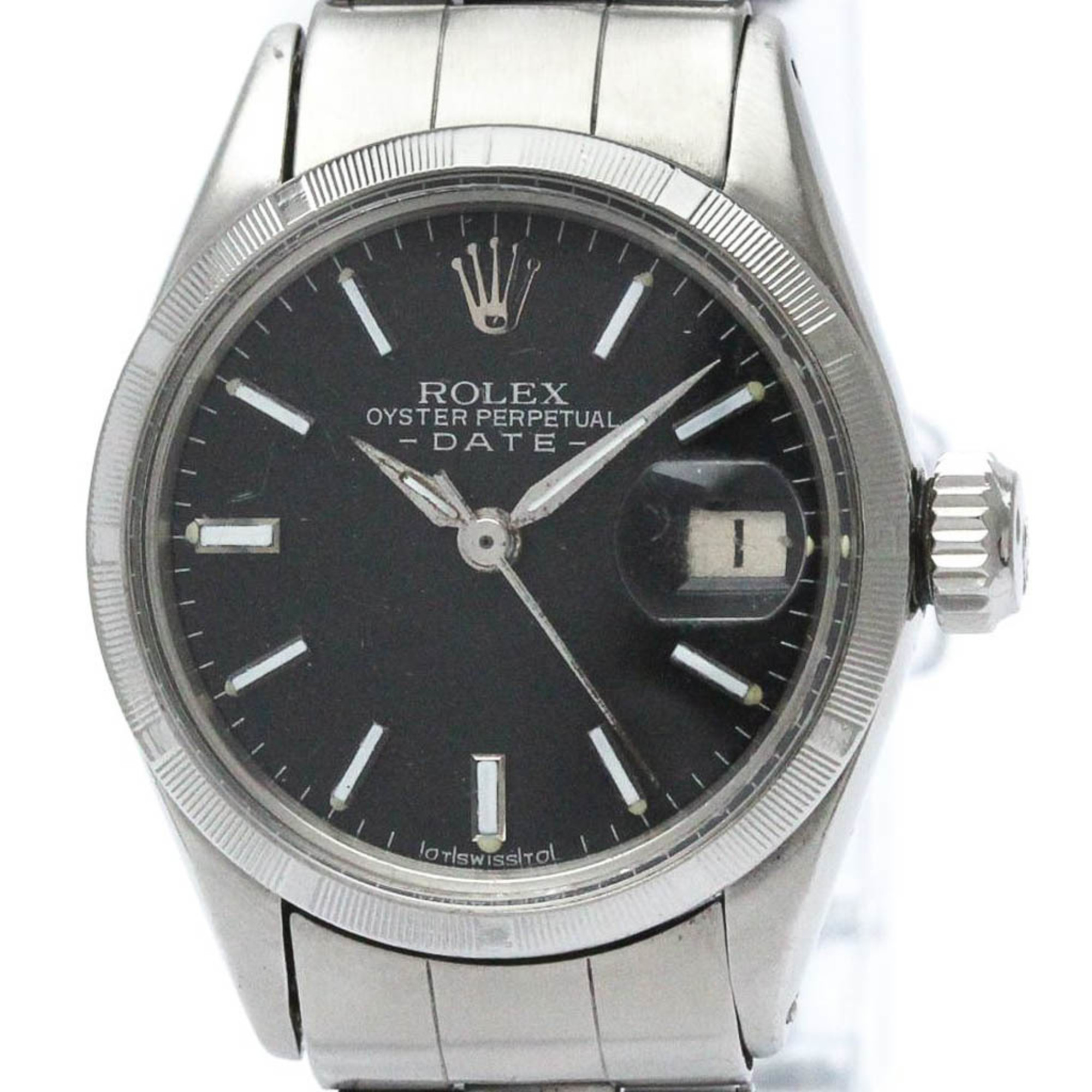 Vintage ROLEX Oyster Perpetual Date 6519 Steel Automatic Ladies Watch BF566827