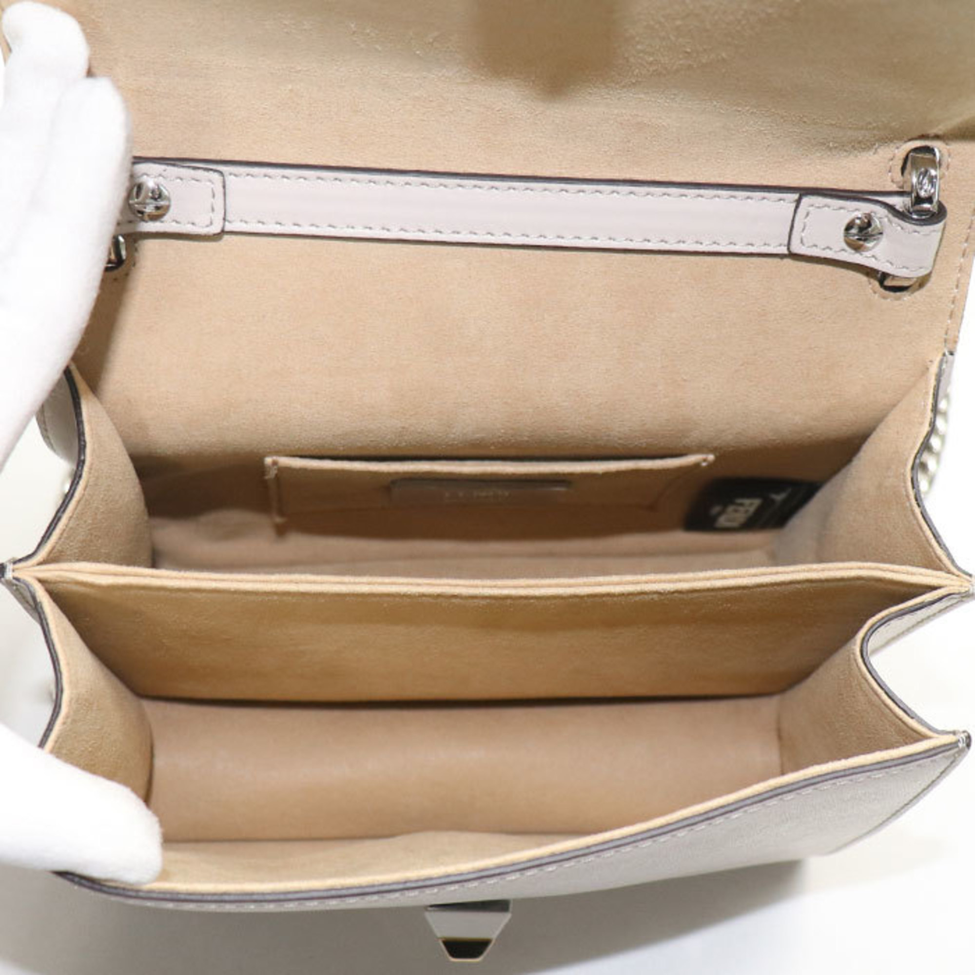 FENDI Mini Canai Shoulder Bag Light Gray 8M0381 A1FA Women's
