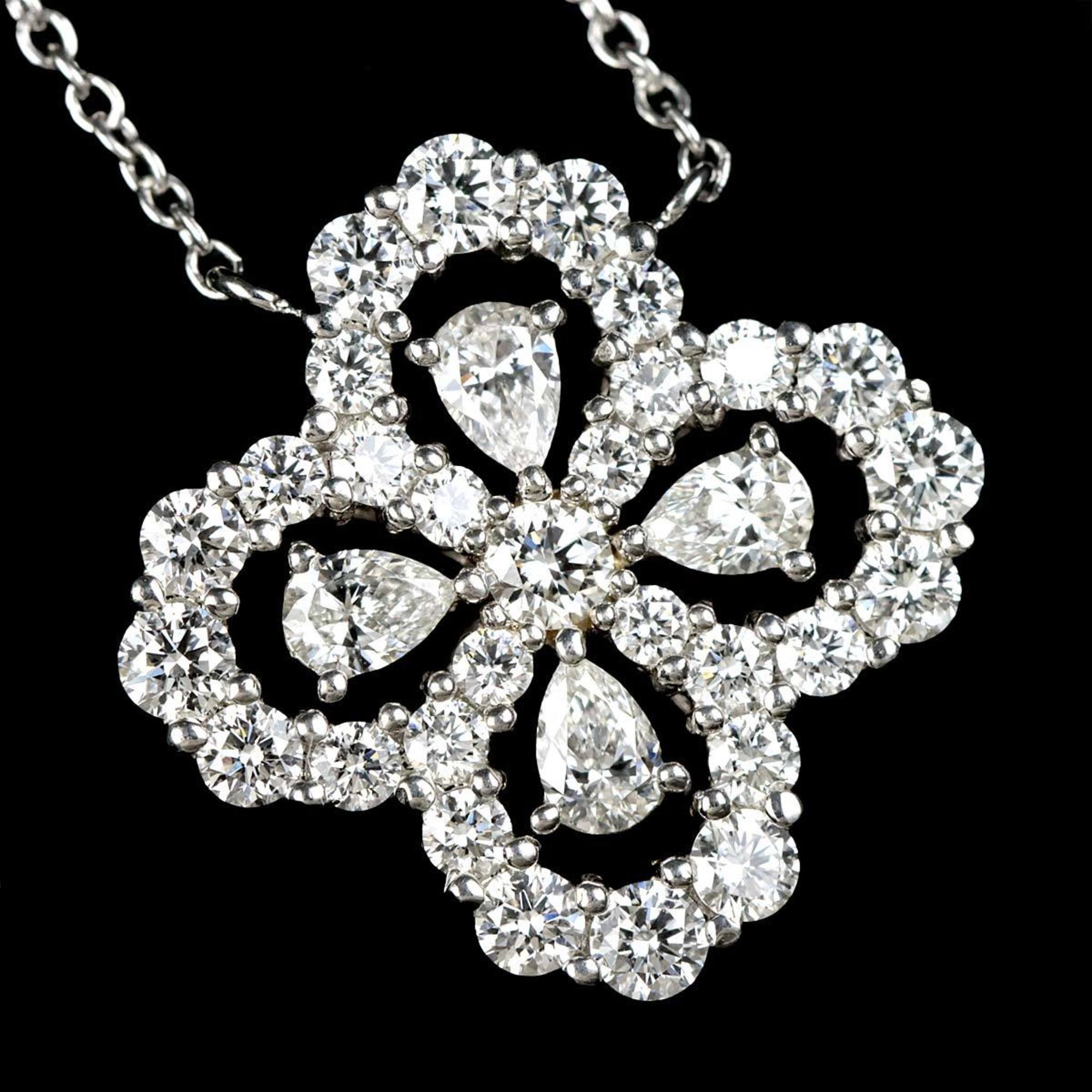 Harry Winston HARRY WINSTON Loop Full Motif SM Diamond Necklace 40cm Pt Platinum