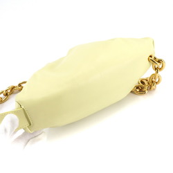 BOTTEGA VENETA The Chain Pouch Body Bag Leather Yellow 651445 Gold Hardware