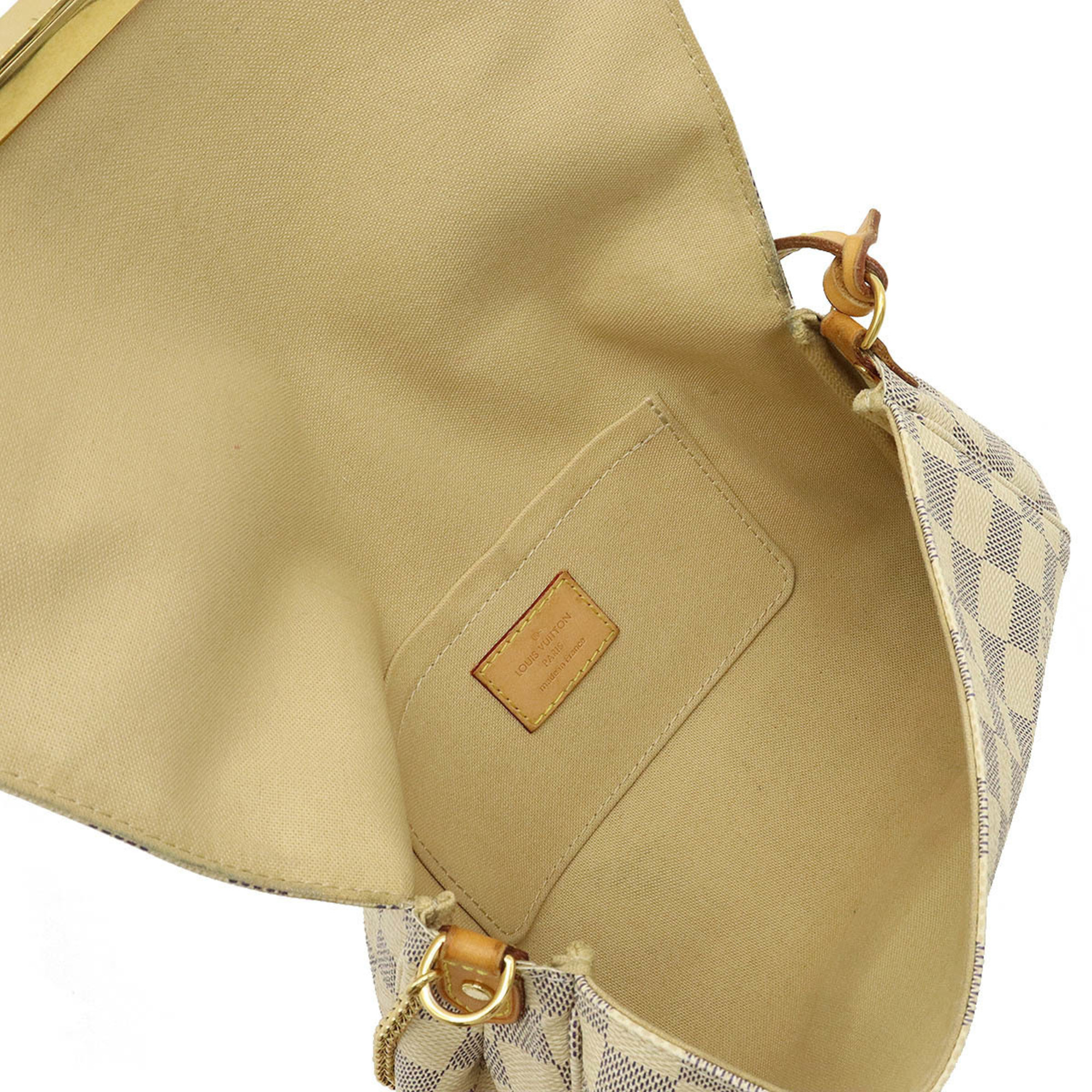 LOUIS VUITTON Damier Azur Favorite MM Clutch Bag Chain Shoulder N41275