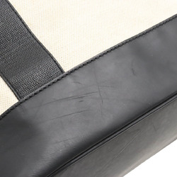 BALENCIAGA Navy Tote Bag Shoulder Canvas Leather Natural Black 374767