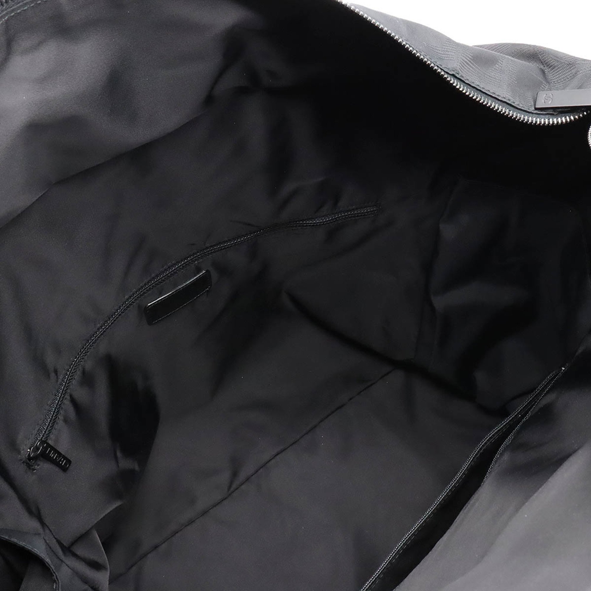CHANEL New Line Tote TGM Bag Large Shoulder Nylon Jacquard Leather Black A15826