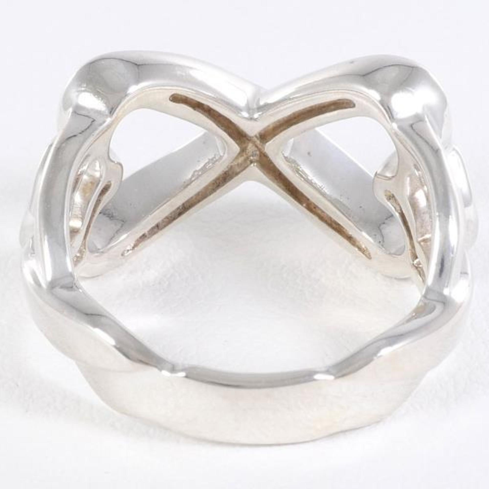 Tiffany Double Loving Heart Silver Ring No. 7 Total Weight Approx. 4.4g Jewelry