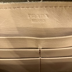 Prada PRADA logo plate round zipper long wallet ladies