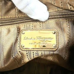 Salvatore Ferragamo Ferragamo Gancini B717 Leather Bronze One Shoulder Bag Ladies