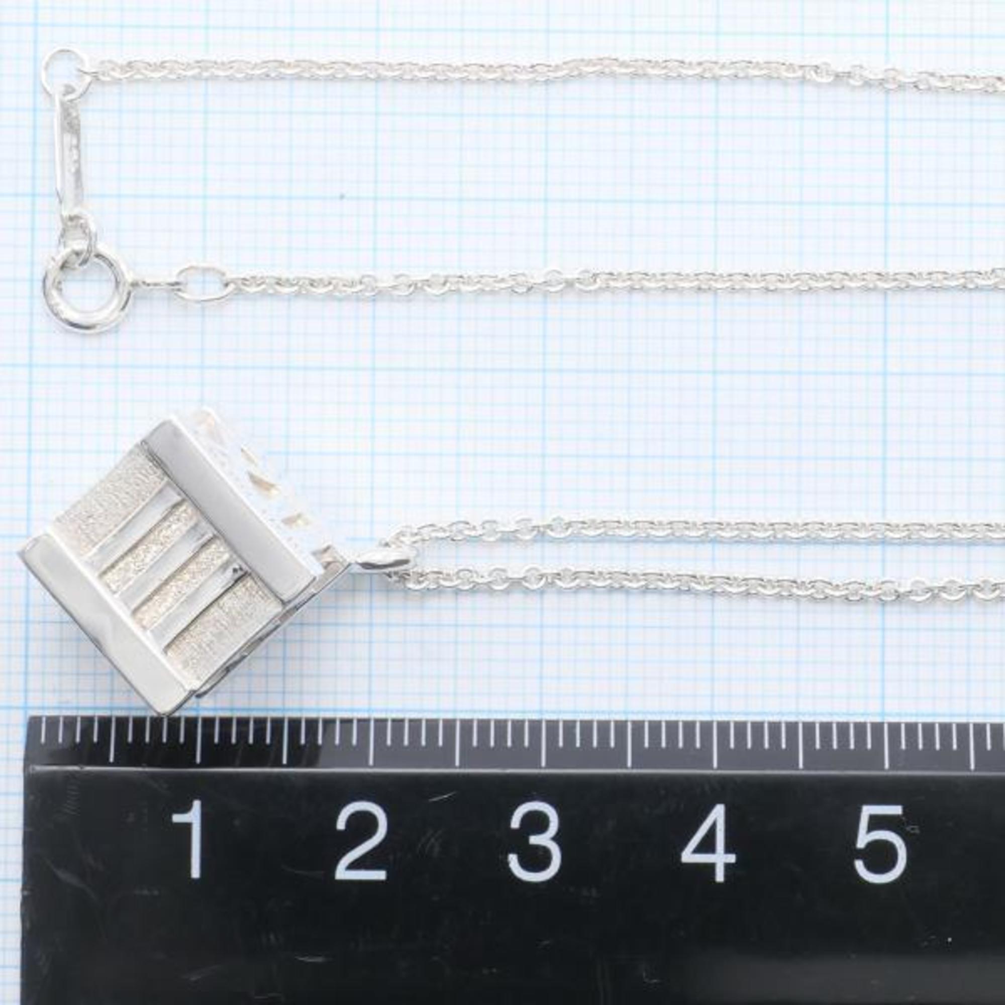 Tiffany Atlas Cube Silver Necklace Box Bag Total Weight Approx. 19.8g 46cm Jewelry