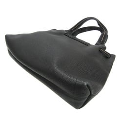 Salvatore Ferragamo Gancini AF-21 4918 Women's Leather Tote Bag Black