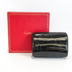 Cartier Happy Birthday L3000490 Women's Patent Leather Pouch Black