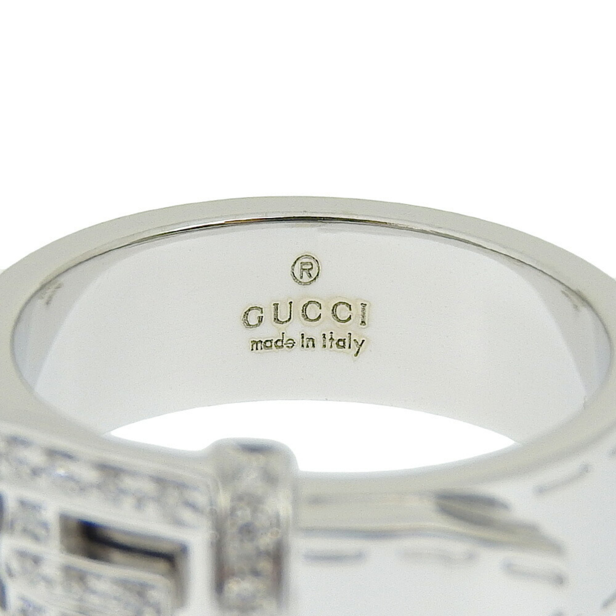 GUCCI belt ring size 10.5 K18 white gold x diamond made in Italy approx. 9.7g ladies