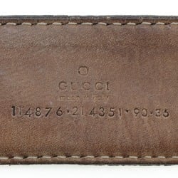 Gucci GUCCI Interlocking Belt GG 114876 Shima Leather Made in Italy Black Men's