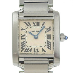 Cartier CARTIER Tank Francaise SM Watch W51008Q3 Stainless Steel Swiss Made Silver Quartz Analog Display White Dial Ladies