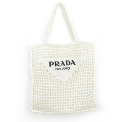PRADA Prada Crochet Tote Bag White 1BG393 Women's
