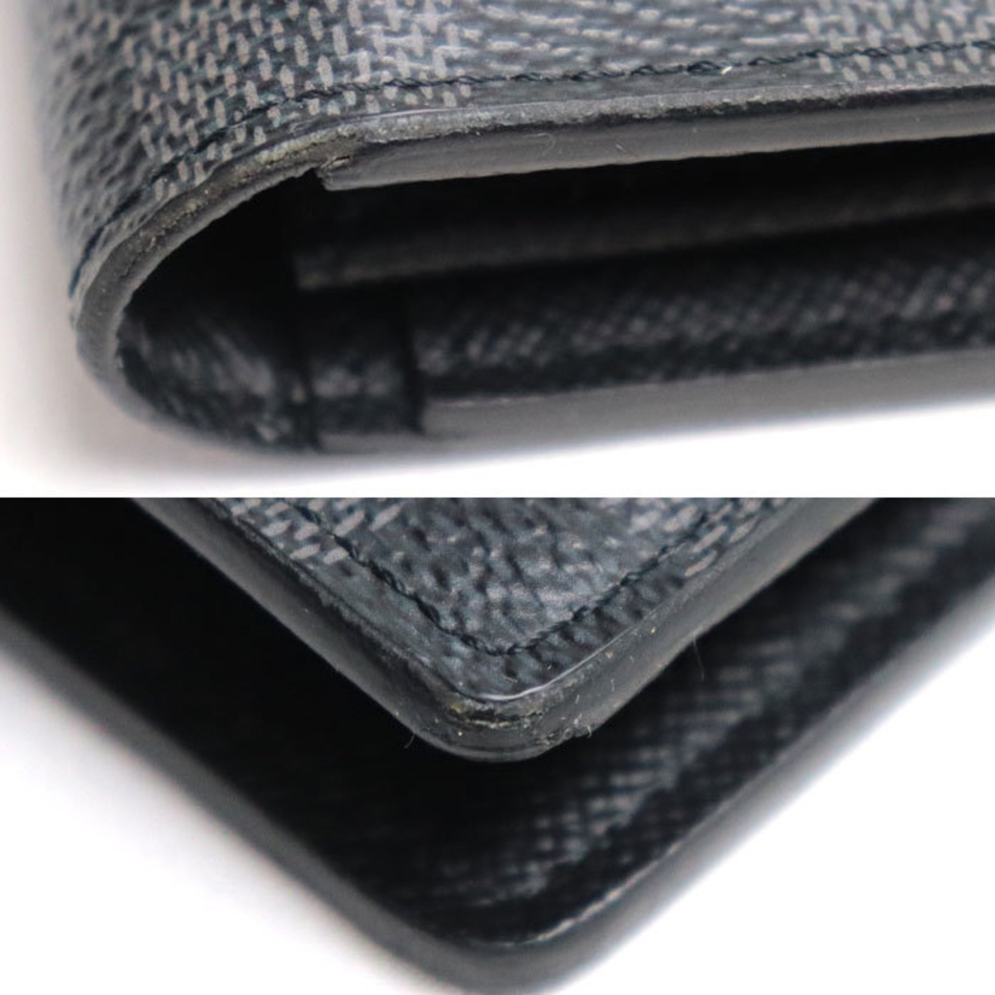 LOUIS VUITTON Portefeuille Brazza Long Wallet Damier Graphite Gray Black N62665 RA0117