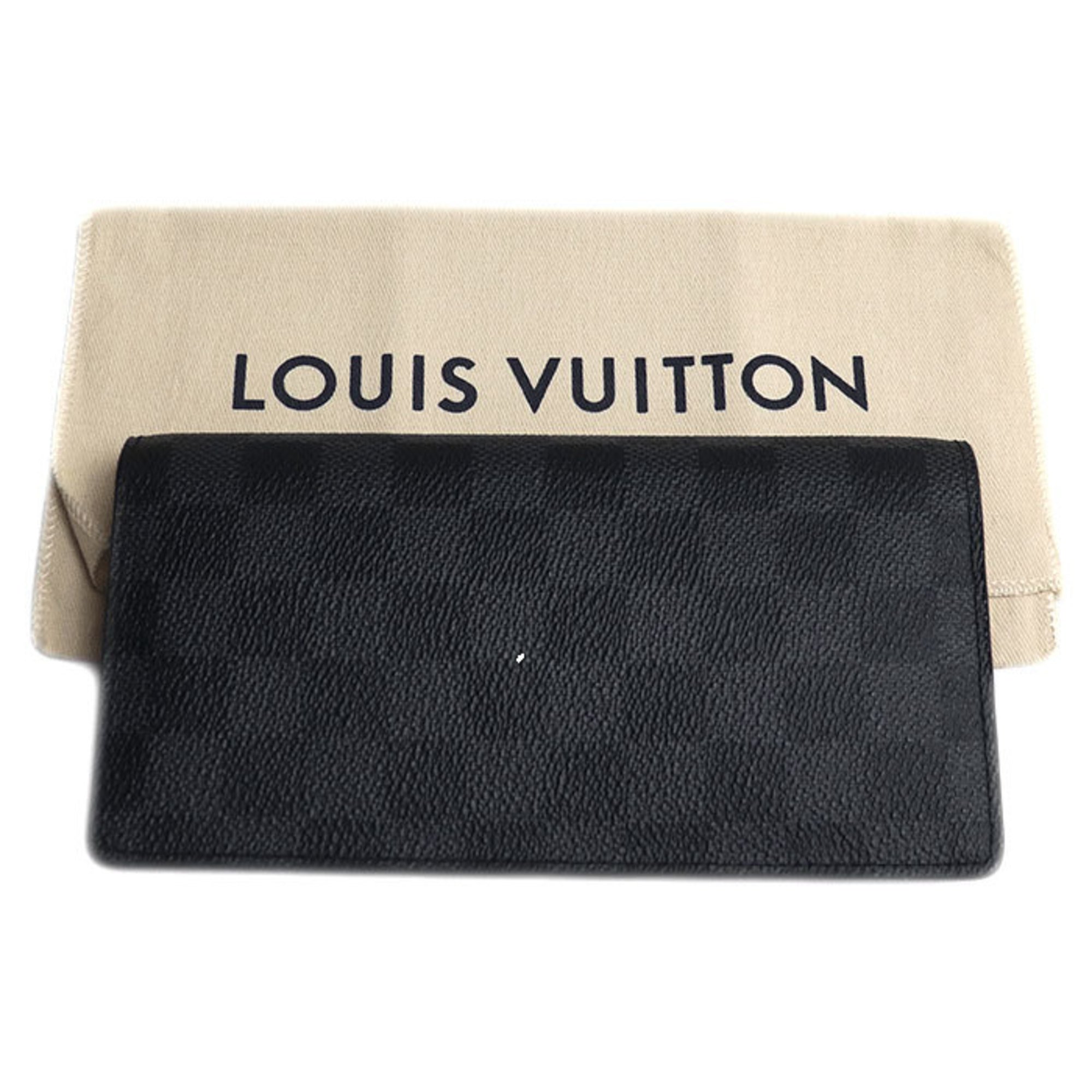 LOUIS VUITTON Portefeuille Brazza Long Wallet Damier Graphite Gray Black N62665 RA0117