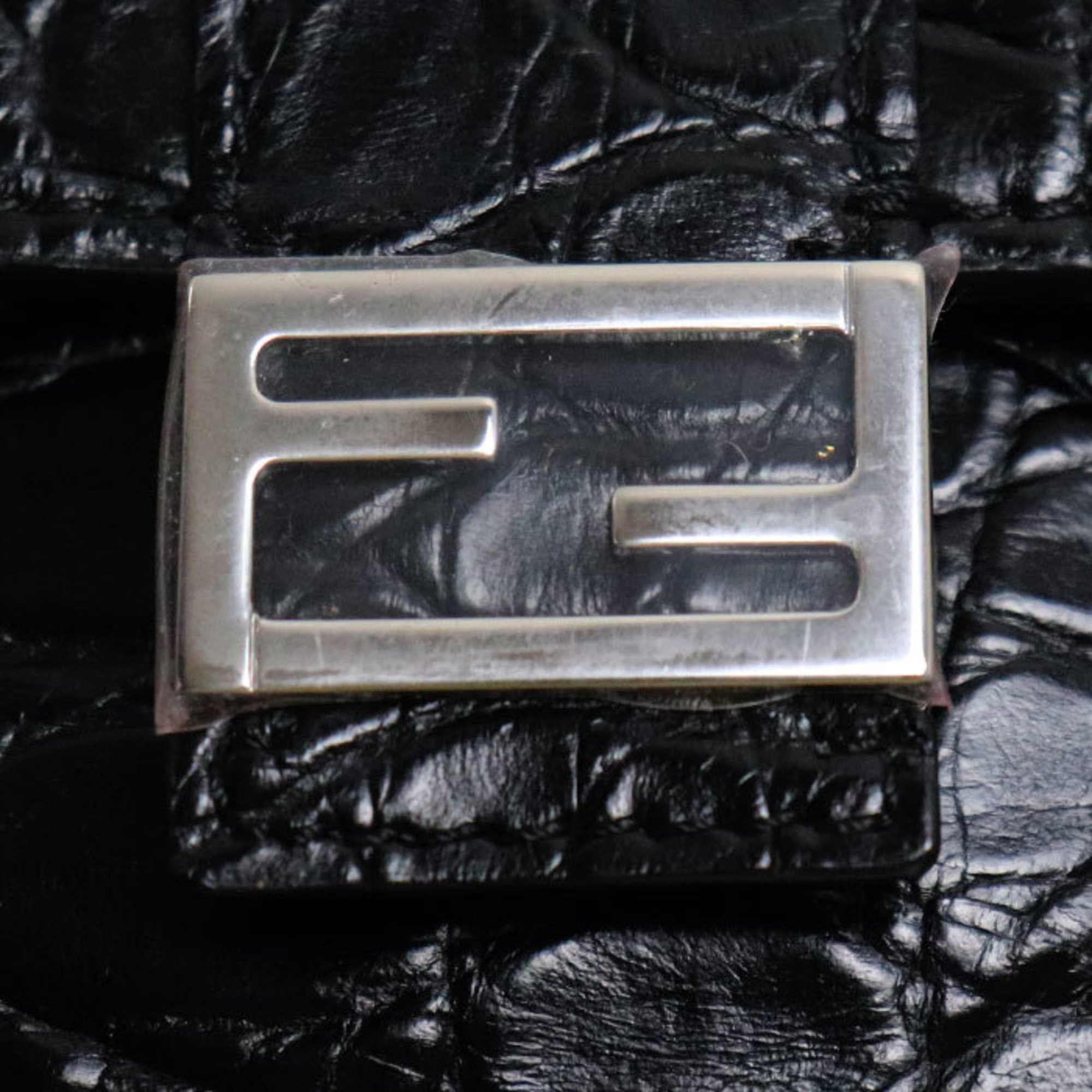 Fendi 7M0311AD1NF0GXN Leather Card Case Black