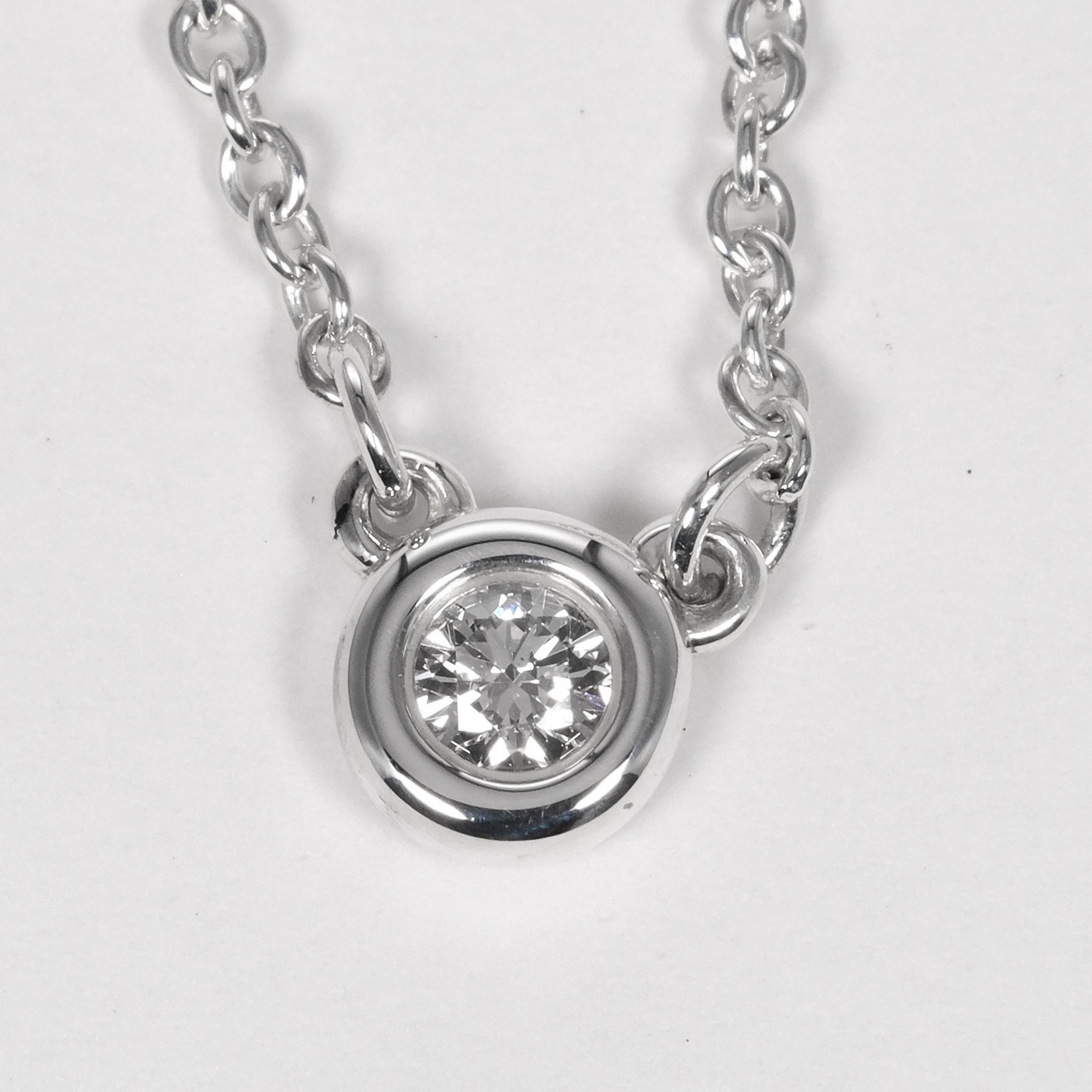 Tiffany TIFFANY&Co. Visor Yard Necklace 925 Silver Diamond Approx. 1.6g