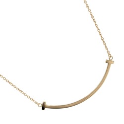 Tiffany TIFFANY&Co. T Smile Small Necklace 3.7cm 2.89 K18 YG Yellow Gold