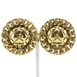 CHANEL COCO Mark Earrings Matelasse Vintage Gold Plated Made in France Approx. 23g Women's