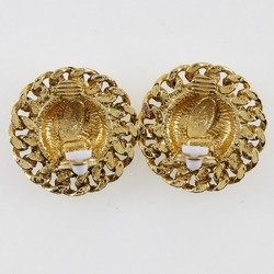 CHANEL COCO Mark Earrings Matelasse Vintage Gold Plated Made in France Approx. 23g Women's