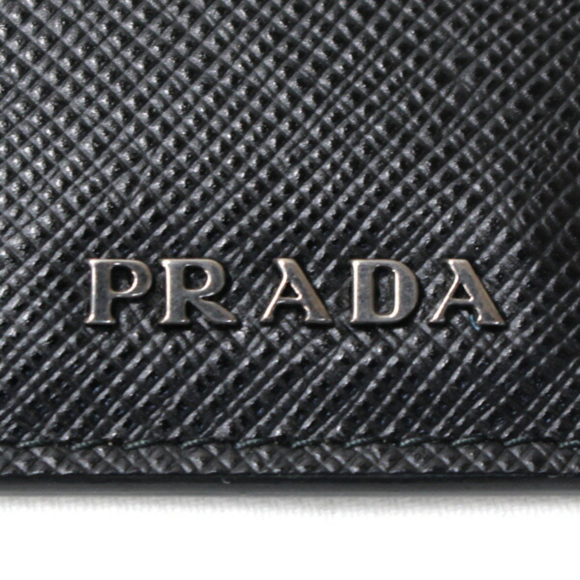 PRADA Saffiano Leather Card Case Black/Gray 2MC223