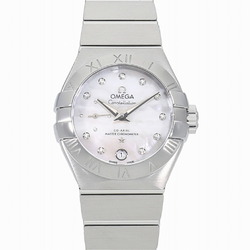 Omega Constellation Co-Axial Master Chronometer Petit Seconds 27MM Brushed White Shell *10P Diamond 127.10.27.20.55.001 Women's Watch