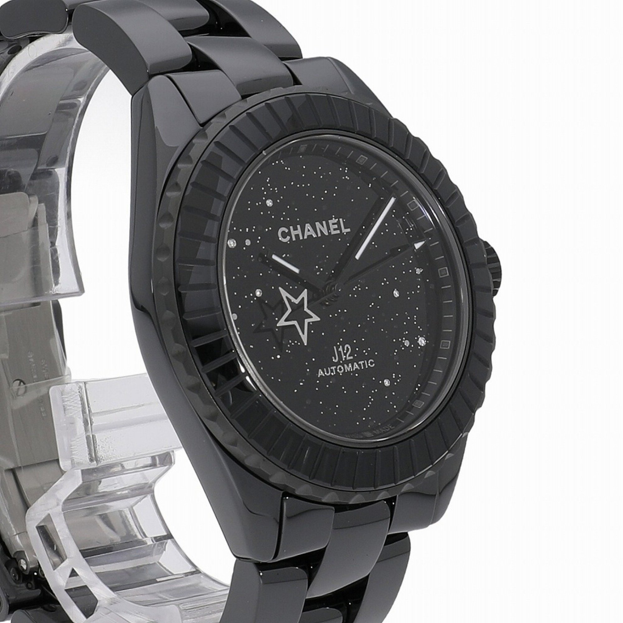 Chanel J12 Interstellar 38MM Black x 6P Diamond H7989 Unisex Watch