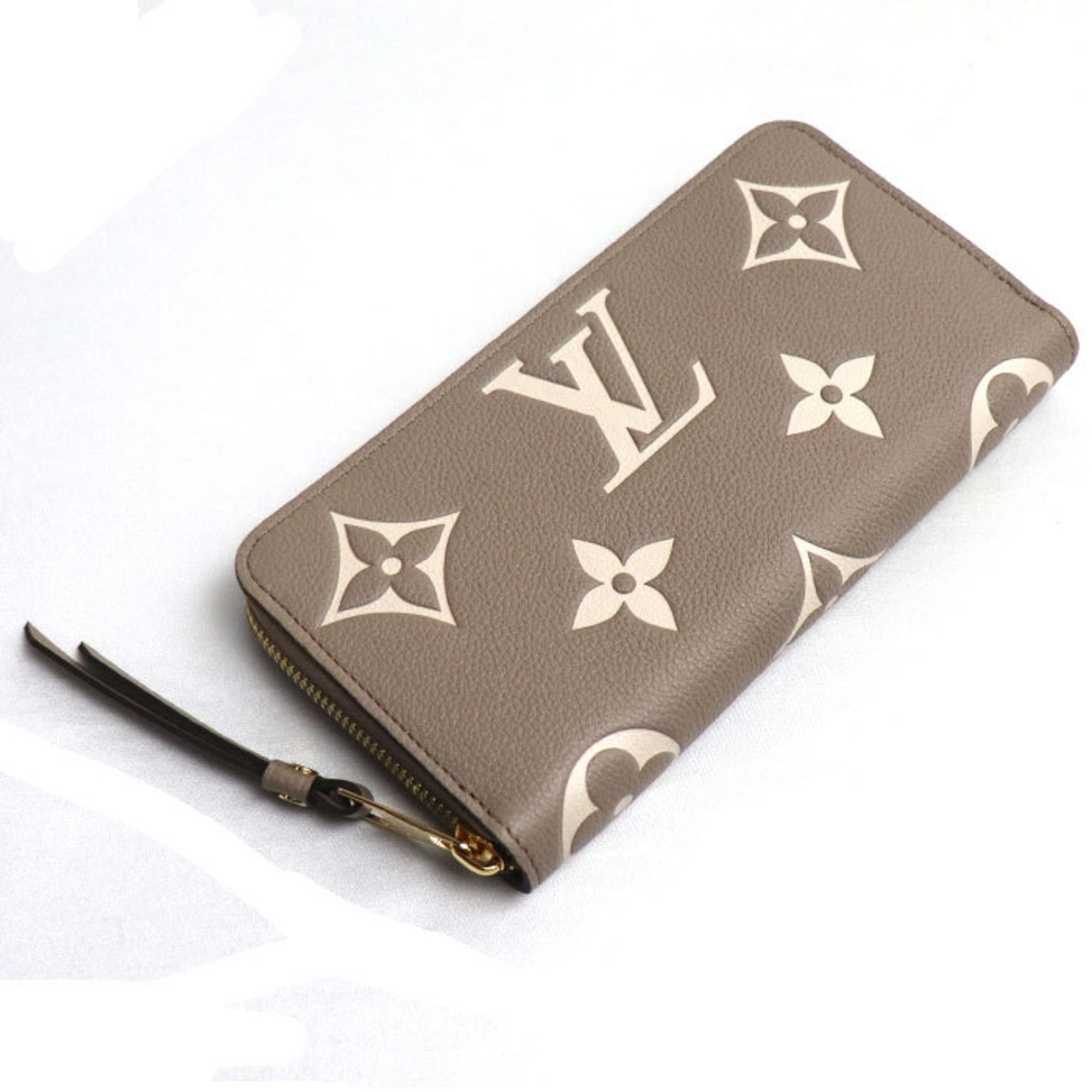 LOUIS VUITTON Zippy Wallet Long Round Zipper Bicolor Empreinte Tourtrail Crème M69794 IC Chip Ladies