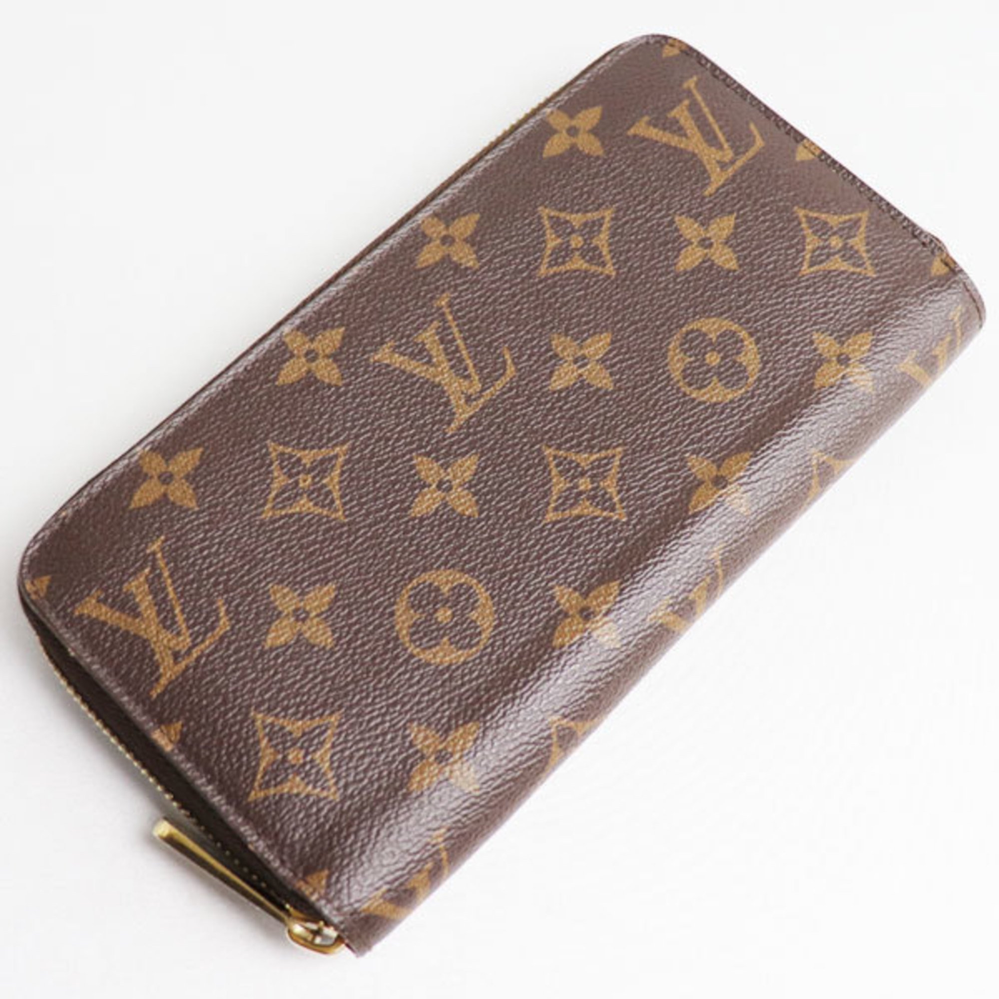 LOUIS VUITTON Zippy Wallet Long Round Zipper Monogram Monogram/Coquelico Brown M41896 Unisex