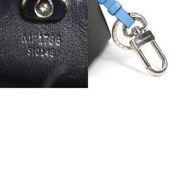 LOUIS VUITTON Charm Key Ring City Steamer Chain Leather Blue x Black Unisex MP1786