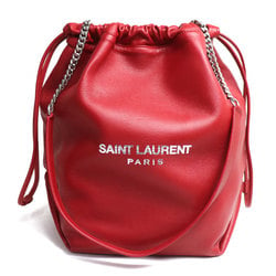 SAINT LAURENT Saint Laurent Teddy Pouch 2Way Shoulder Bag Red 538447 Women's