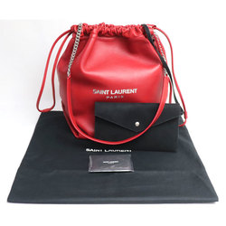 SAINT LAURENT Saint Laurent Teddy Pouch 2Way Shoulder Bag Red 538447 Women's