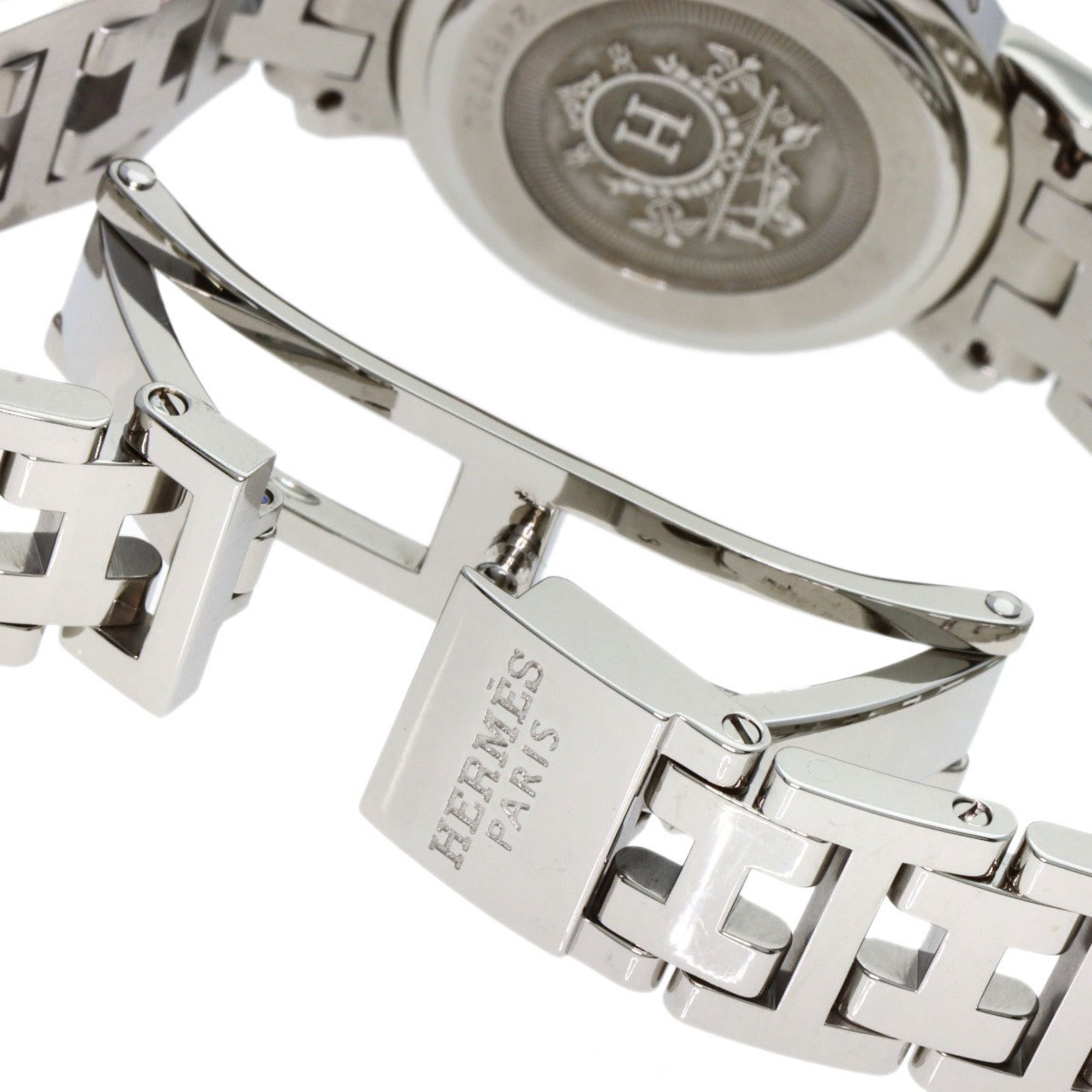Hermes CL4.210 Clipper Nacre New Buckle Watch Stainless Steel/SS Ladies HERMES