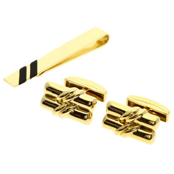 Tiffany tie pin cufflinks 2-piece set K18 yellow gold men's TIFFANY&Co.
