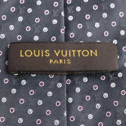 LOUIS VUITTON Louis Vuitton tie dot pattern LV 100% silk gray