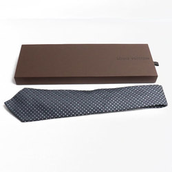LOUIS VUITTON Louis Vuitton tie dot pattern LV 100% silk gray